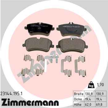 Zimmermann Brake pads for MERCEDES-BENZ C-KLASSE Sportcoupe (CL203) front