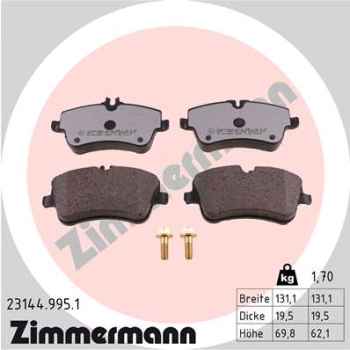 Zimmermann rd:z Brake pads for MERCEDES-BENZ C-KLASSE (W203) front
