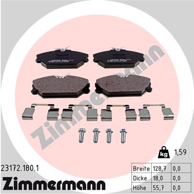 Zimmermann Brake pads for RENAULT LAGUNA I (B56_, 556_) front
