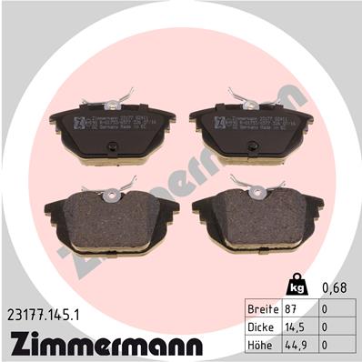 Zimmermann Brake pads for ALFA ROMEO 145 (930_) rear