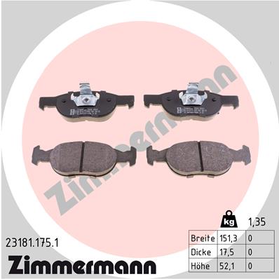 Zimmermann Brake pads for LANCIA Y (840_) front