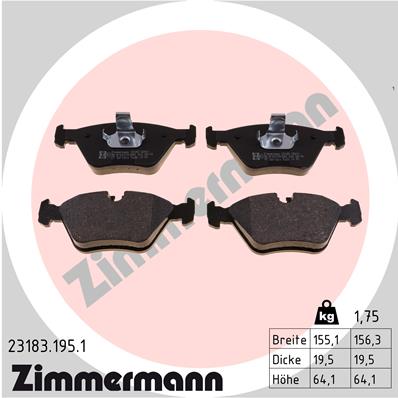 Zimmermann Bremsbeläge für BMW 3 Cabriolet (E46) vorne