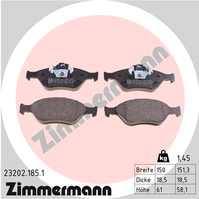 Zimmermann Brake pads for FORD FUSION (JU_) front