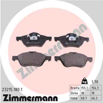 Zimmermann Brake pads for RENAULT LAGUNA II (BG0/1_) front