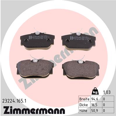 Zimmermann Bremsbeläge für VW TRANSPORTER T4 Kasten (70A, 70H, 7DA, 7DH) hinten