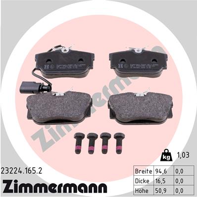 Zimmermann Brake pads for VW TRANSPORTER T4 Kasten (70A, 70H, 7DA, 7DH) rear