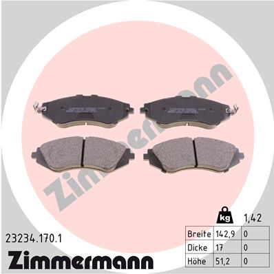 Zimmermann Brake pads for CHEVROLET LACETTI (J200) front