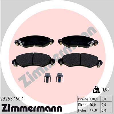 Zimmermann Brake pads for OPEL AGILA (A) (H00) front