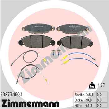 Zimmermann Brake pads for CITROËN C5 I (DC_) front