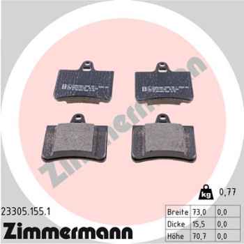 Zimmermann Brake pads for CITROËN C5 II (RC_) rear