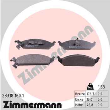 Zimmermann Brake pads for CHRYSLER STRATUS Cabriolet (JX) front