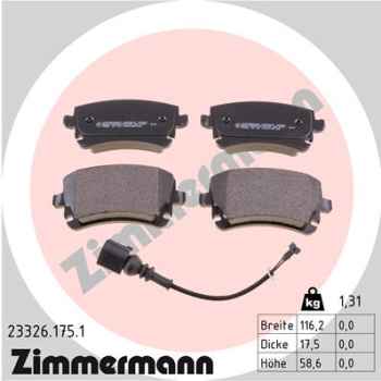 Zimmermann Brake pads for VW TRANSPORTER T5 Bus (7HB, 7HJ, 7EB, 7EJ, 7EF, 7EG, 7HF, 7EC) rear