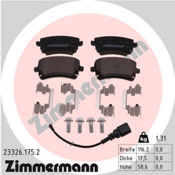 Zimmermann Brake pads for VW TRANSPORTER T5 Bus (7HB, 7HJ, 7EB, 7EJ, 7EF, 7EG, 7HF, 7EC) rear