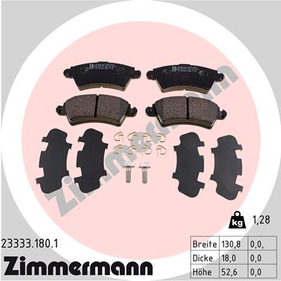 Zimmermann Bremsbeläge für PEUGEOT 206 CC (2D) vorne