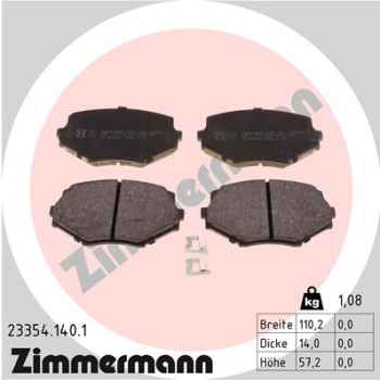 Zimmermann Brake pads for MAZDA MX-5 II (NB) front