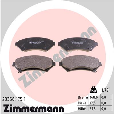 Zimmermann Brake pads for CHEVROLET IMPALA Stufenheck front