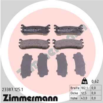 Zimmermann Brake pads for MAZDA 323 C V (BA) rear