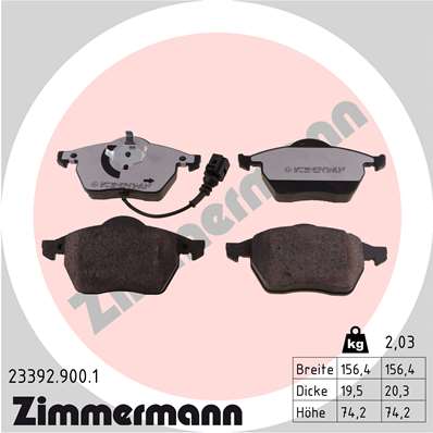 Zimmermann rd:z Brake pads for VW BORA (1J2) front
