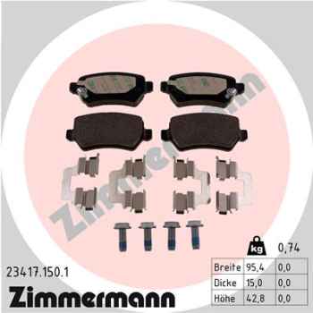 Zimmermann Brake pads for OPEL ASTRA G CC (T98) rear
