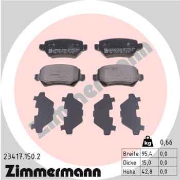 Zimmermann Brake pads for OPEL ASTRA H Kasten (L70) rear