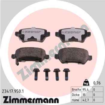 Zimmermann rd:z Brake pads for OPEL ASTRA G CC (T98) rear