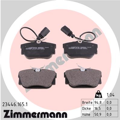 Zimmermann Brake pads for SEAT ALHAMBRA (7V8, 7V9) rear
