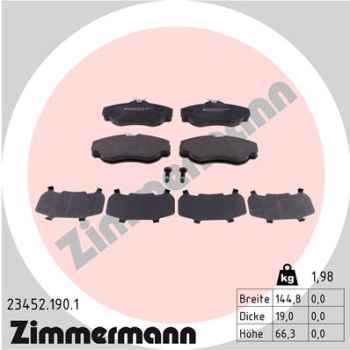 Zimmermann Bremsbeläge für LAND ROVER DISCOVERY II (L318) vorne