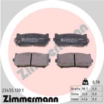 Zimmermann Brake pads for KIA SHUMA (FB) rear