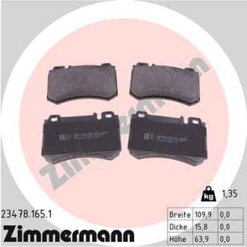 Zimmermann Brake pads for MERCEDES-BENZ E-KLASSE (W211) rear