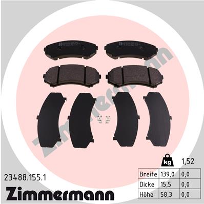 Zimmermann Brake pads for MITSUBISHI PROUDIA/DIGNITY (S4_A, S3_A) front