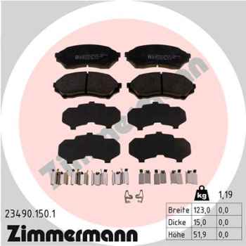 Zimmermann Brake pads for MAZDA 323 F VI (BJ) front