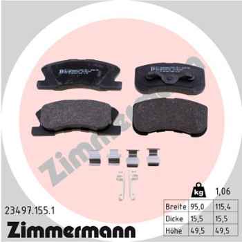 Zimmermann Brake pads for DAIHATSU SIRION (M1) front
