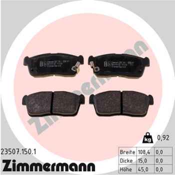Zimmermann Brake pads for SUZUKI CELERIO (LF) front