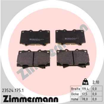 Zimmermann Brake pads for TOYOTA LAND CRUISER 100 (_J1_) front