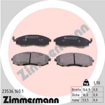 Zimmermann Brake pads for HYUNDAI H-1 / STAREX Großraumlimousine (A1) front