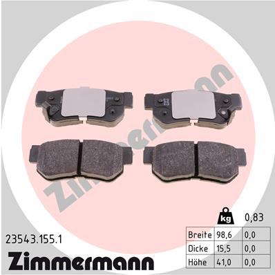 Zimmermann Brake pads for HYUNDAI GETZ (TB) rear