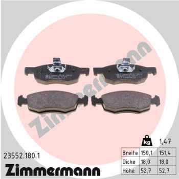 Zimmermann Bremsbeläge für FIAT DOBLO Cargo (223_) vorne