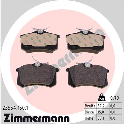 Zimmermann Brake pads for RENAULT SCÉNIC I Großraumlimousine (JA0/1_, FA0_) rear