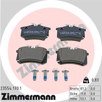 Zimmermann Brake pads for VW POLO (6R1, 6C1) rear