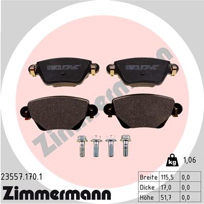 Zimmermann Brake pads for RENAULT KANGOO Rapid (FC0/1_) rear