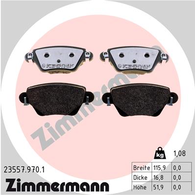 Zimmermann rd:z Brake pads for JAGUAR X-TYPE Kombi (X400) rear