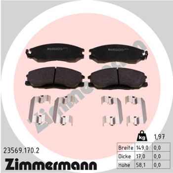 Zimmermann Brake pads for HYUNDAI SANTA FÉ I (SM) front