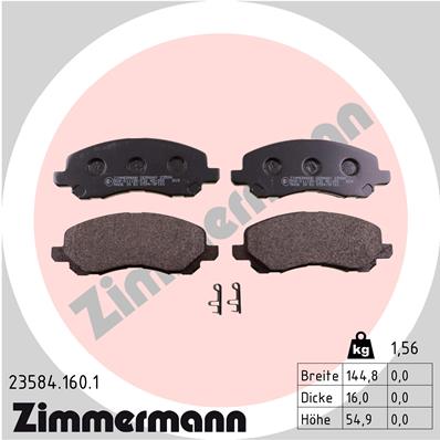 Zimmermann Bremsbeläge für MITSUBISHI LANCER VIII Sportback (CX_A) vorne