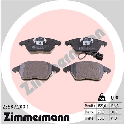 Zimmermann Brake pads for VW CADDY III Kombi (2KB, 2KJ, 2CB, 2CJ) front