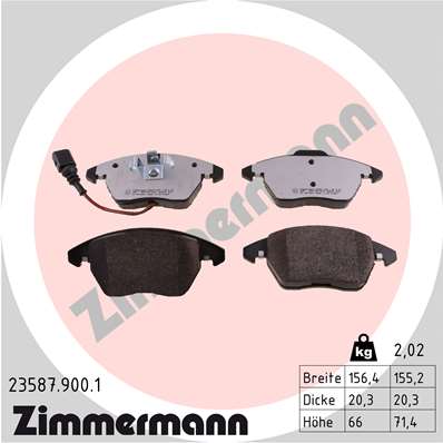 Zimmermann rd:z Brake pads for VW CADDY III Kasten (2KA, 2KH, 2CA, 2CH) front