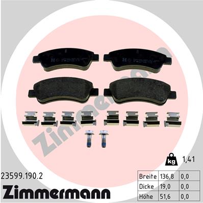 Zimmermann Brake pads for PEUGEOT PARTNER Kasten (5) front