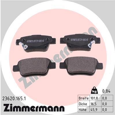 Zimmermann Brake pads for TOYOTA COROLLA Verso (ZER_, ZZE12_, R1_) rear