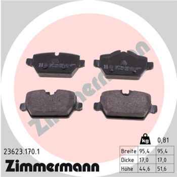 Zimmermann Brake pads for MINI MINI PACEMAN (R61) rear