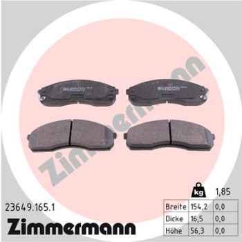 Zimmermann Brake pads for KIA PREGIO Kasten (TB) front