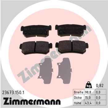 Zimmermann Brake pads for SSANGYONG KORANDO (KJ) rear
